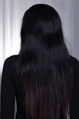 Naklejka premium Asian Woman before make up hair style. no retouch, fresh face