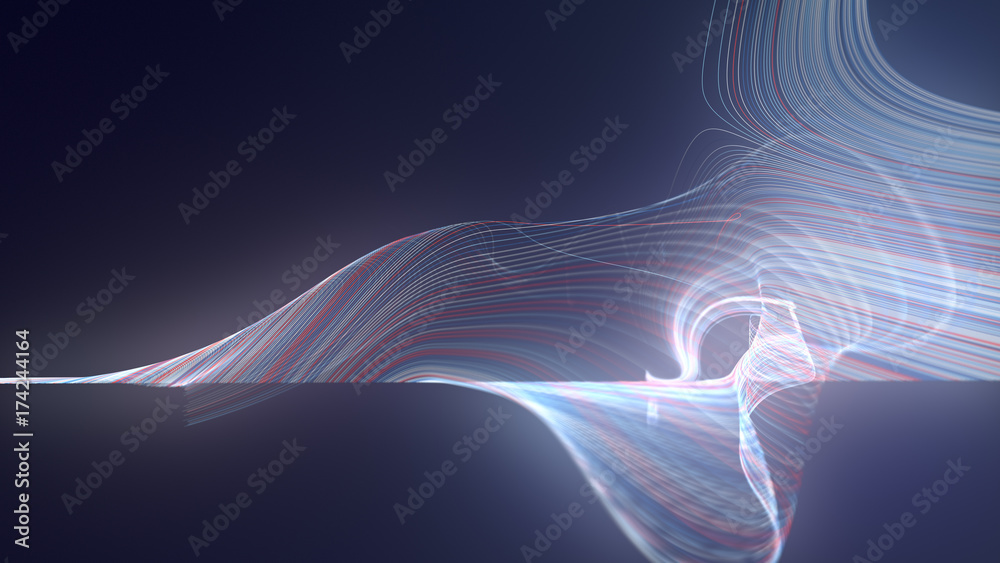 Leinwandbilder Digital colored lines abstract background. 3d rendering