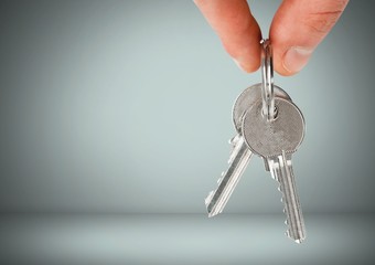 Hand Holding key in front of vignette