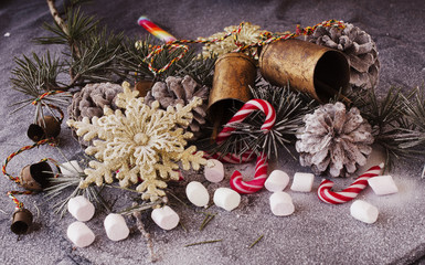 Christmas decoration with fir branches