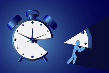 The man stole a piece of time illustration