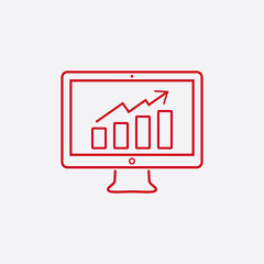 Monitor with business graph icon