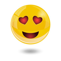 Yellow smiley emoticons, emoji, vector illustration.