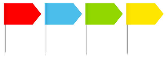 4 Flag Pins Arrows Color