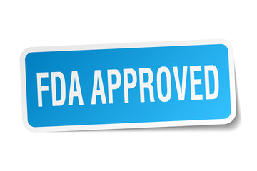 fda approved square sticker on white