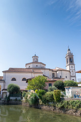 Fototapeta na wymiar SS. Gervaso e Protaso church in Gorgonzola, Lombardy, Italy