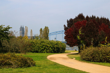 MAGDEBURG, GERMANY - September 27, 2017: Beautiful city view: Magdeburg in the autumn.