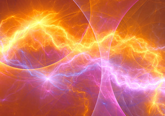 Fototapeta premium Hot burning fractal lightning