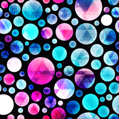 Obraz na płótnie Canvas Colored circle seamless pattern with grunge effect