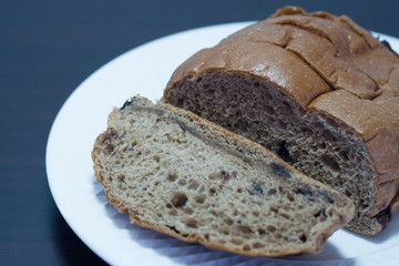 Bread in white plate