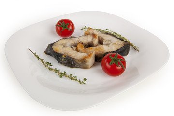 A dish of grilled sturgeon