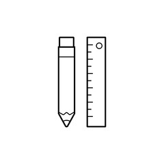 Pen ruler vector icon