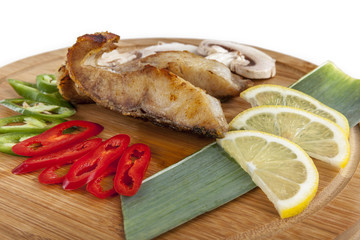 A dish of grilled sturgeon