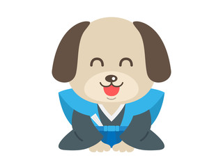 犬のイラスト（お正月Ver）