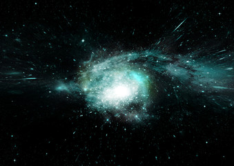 Stars, dust and gas nebula in a far galaxy