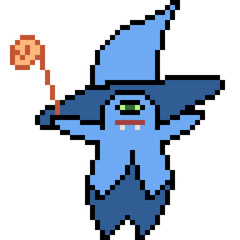 vector pixel art monster magician