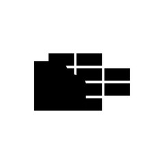 Wall black icon .