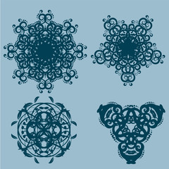 Vintage frames and scroll elements,Floral background design, luxury mandala