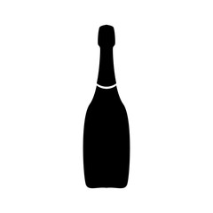 Champagne black icon .