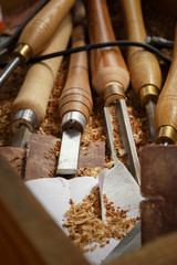 tools for woodcarving. joinery.