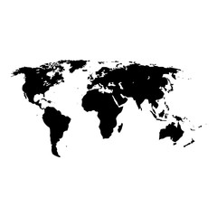 World map black icon .