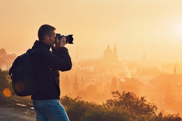 Photographer at the sunrise