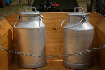 aluminum canister in the tractor trailer. container for liquid transport