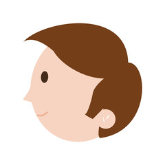 young happy boy face sideview   icon image vector illustration design 
