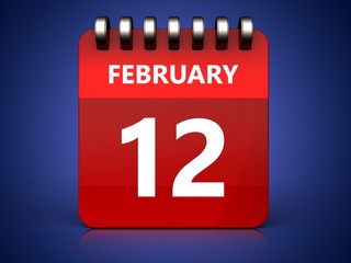 3d 12 february calendar