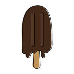 ice cream melting on a stick icon image vector illustration design 