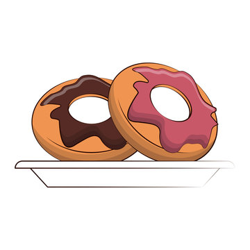 donut pastry food related image vector illustration design 