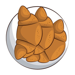croissant pastry food related image vector illustration design 