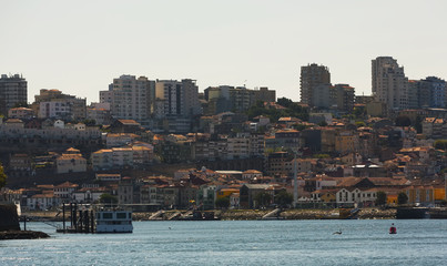 The beautiful view over Porto in Portugal. Amazing colorful buildings in the city 