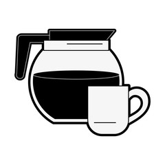 Kettle and coffee mug icon vector illustration graphic design