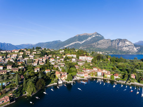 Tourist destination on Como lake, village of Pescallo near Bellagio in Italy