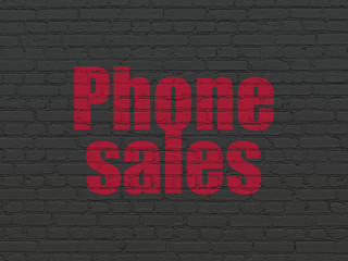 Advertising concept: Phone Sales on wall background