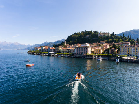 Lifestyle on lake of Como, boats and luxury homes