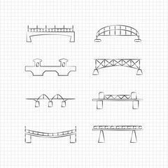 Bridges thin line icons