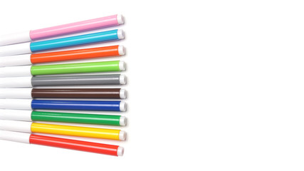 Colored markers isolated on the white background.