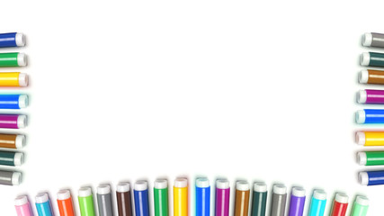 Fototapeta na wymiar Multicolored Felt Tip Pens on White Background.