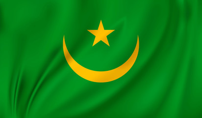 waving flag Mauritania