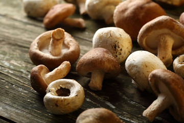 Raw shiitake mushrooms