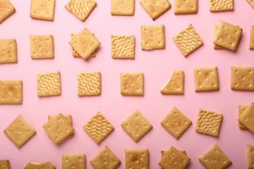 Crackers pink background
