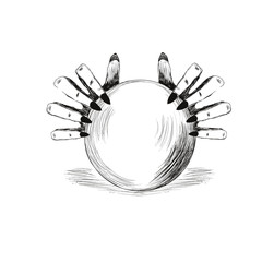 Witch hands and crystal ball