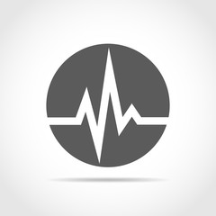 Heartbeat sign in the circle. Vector illustration.