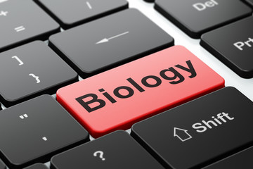 Fototapeta premium Learning concept: Biology on computer keyboard background