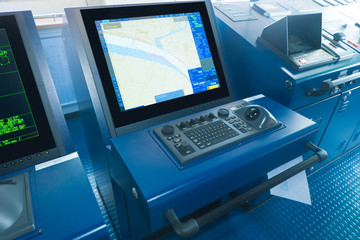 Control panel on the ship's bridge. © BUSARA