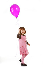 Balloons: Little Girl Holding Balloons