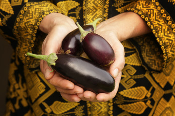 

Delicious purple eggplants