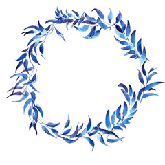 Wreath romantic watercolor purple Summer flowers frame